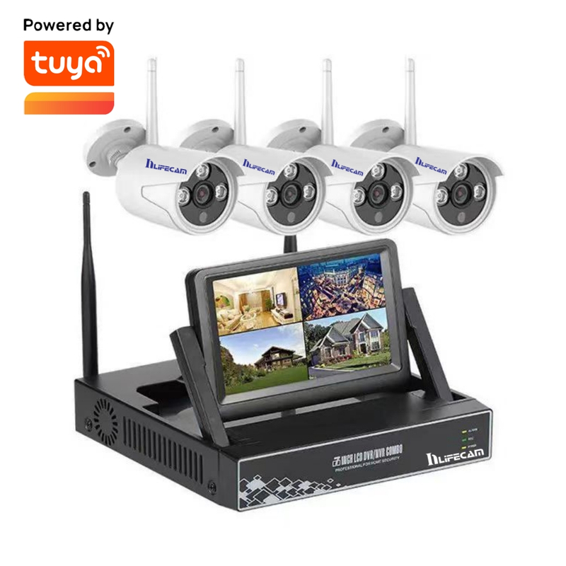 Tuya Smart APP 8CH With 7'' inch Screen Monitor Wireless NVR Kit System Surveillance Security WIFI IP Kit