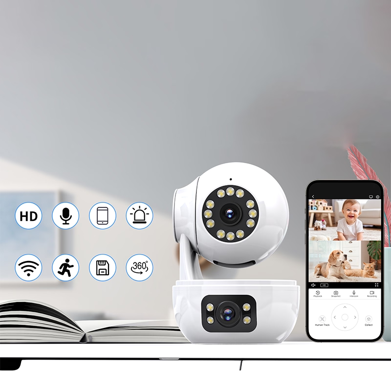 3.0MP+3.0MP Indoor Dual Lens Pan Tilt PTZ WIFI IP Camera Smart PTZ CCTV Camera Tuya Smart APP inLifeCam