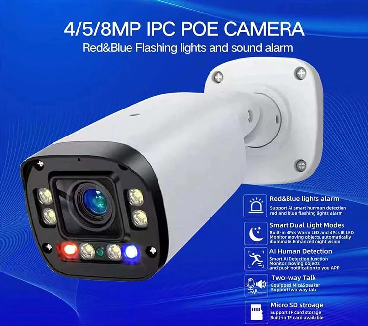 4.0MP Tuya Smart APP WIFI POE Bullet Outdoor IP Camera CCTV Network Camera