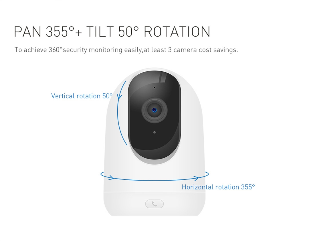 3.0MP Tuya Smart APP Indoor Pan Tilt PTZ WIFI IP Camera One Key Calling Support 2.4GHz/5GHz, support App Hotspot and WiFi InLifeCam