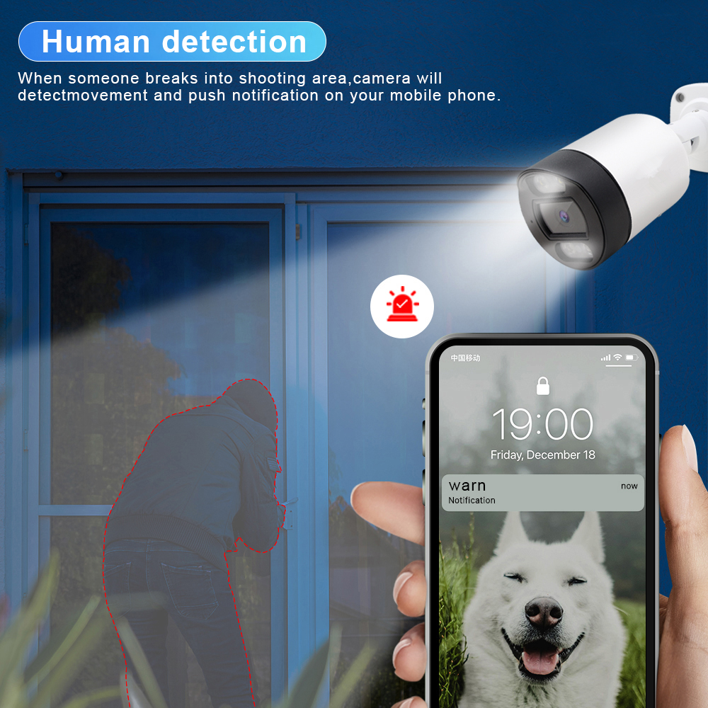 inLifeCam 5.0MP Tuya Smart APP Metal Bullet POE IP Camera Outdoor AI Full Color Night 