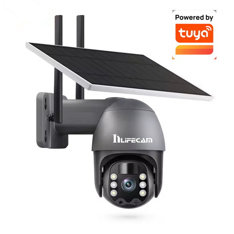 3.0MP Tuya Smart APP Outdoor WIFI Solar Panels IP Camera Surveillance Security System 8W 12000MAH