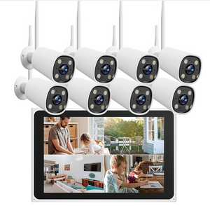 WiFi6 NVR Kit With 12INCH Screen 3MP Home Surveillance System IP66 Waterproof Surveillance Cameras Tuya Smart app