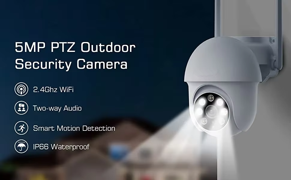 inLifeCam 5.0MP Tuya Smart APP Outdoor Mini WIFI PTZ Pan Tilt IP Camera