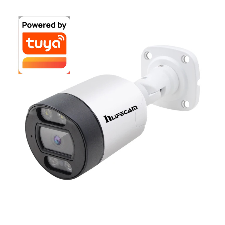 inLifeCam 5.0MP Tuya Smart APP Metal Bullet POE IP Camera Outdoor AI Full Color Night 